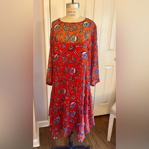 Beautiful Red patterned dress…never worn from Anthropology